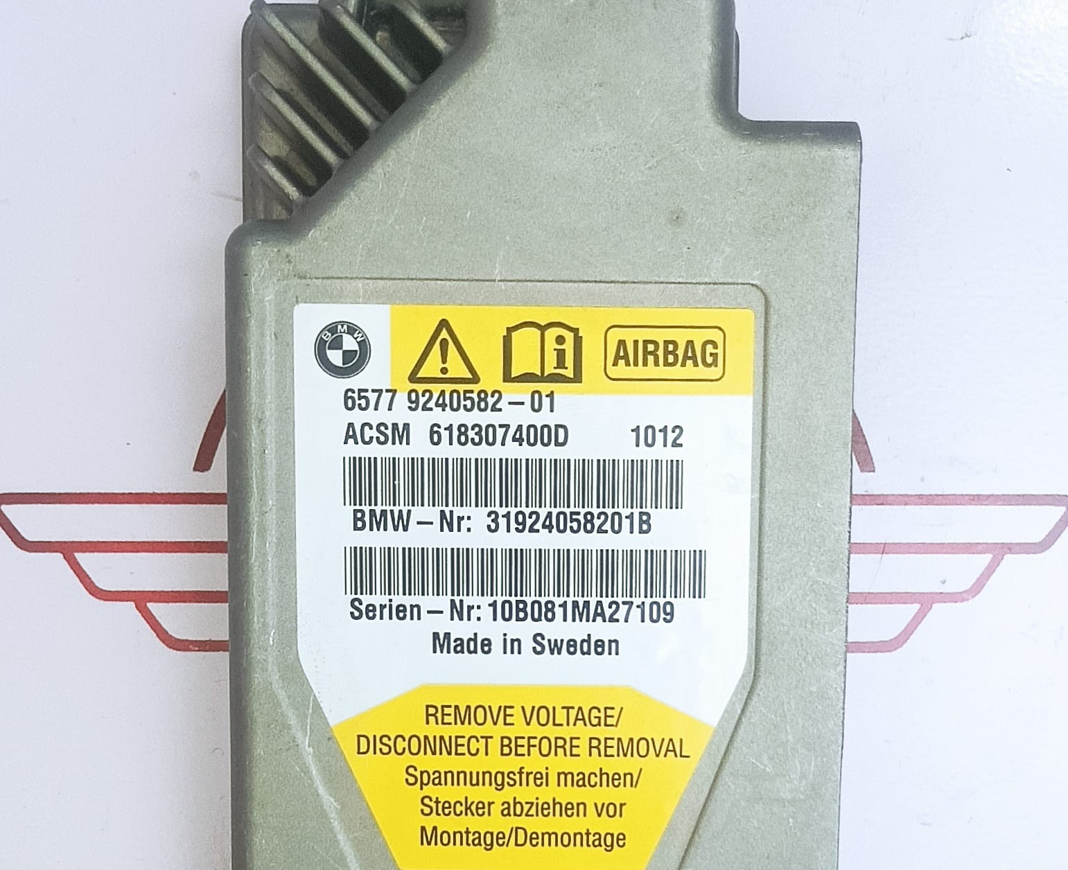 2010-2016 BMW 5 Series F10 F11 Airbag Control Module 6577 9240582 01 - Image 4
