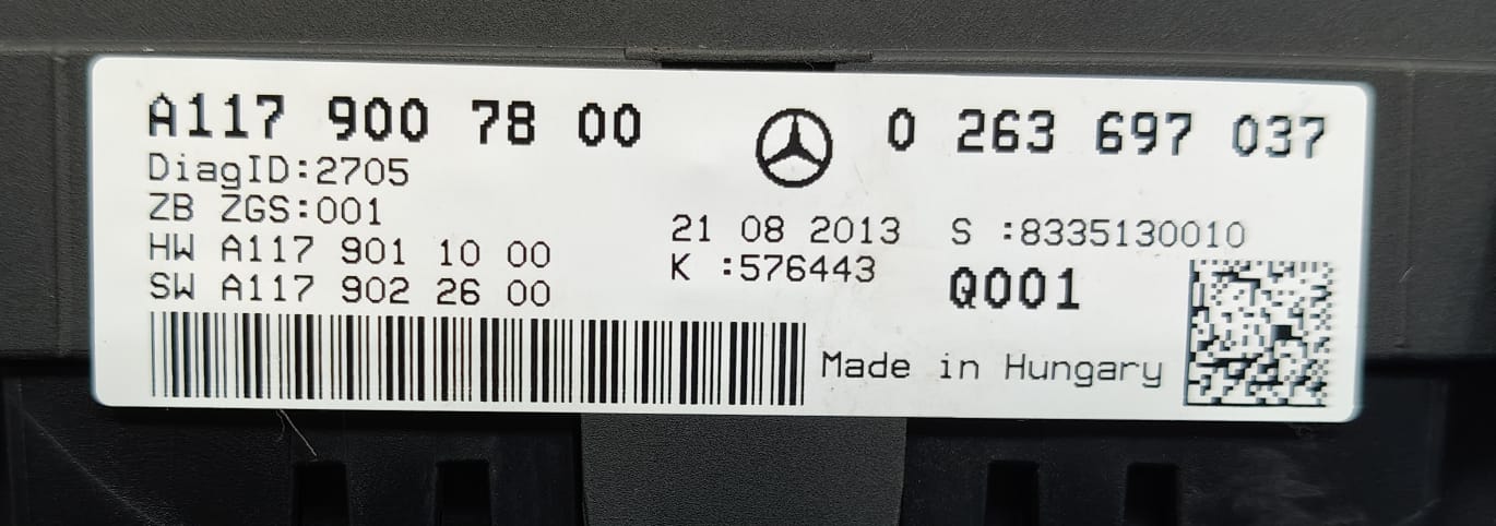 MERCEDES CLA 117 SPEEDOMETER INSTRUMENT CLUSTER A1179007800 0263697037 2013-2017 - Image 3