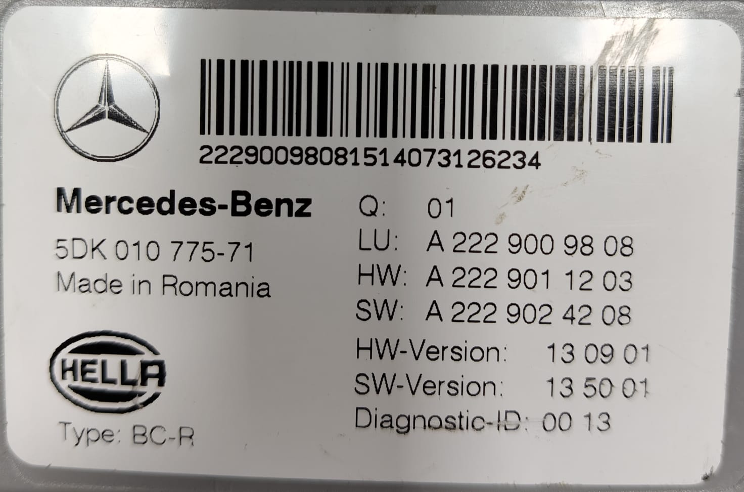 MERCEDES-BENZ C300 W205 SAM BCM BODY CONTROL MODULE A2229009808 2014-2021 - Image 5