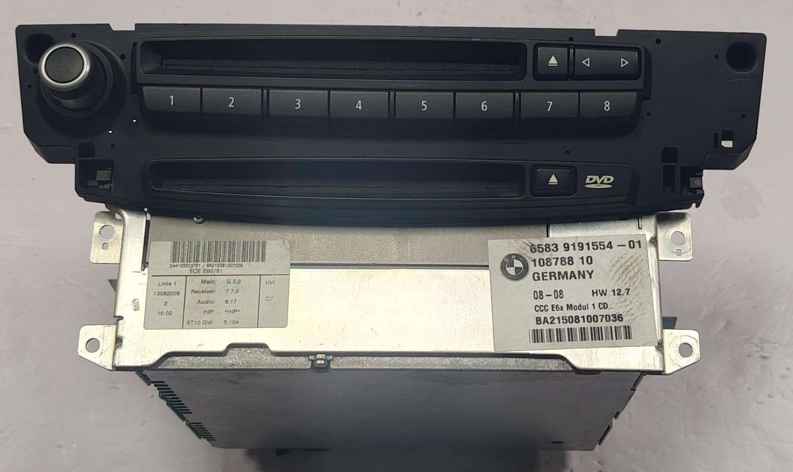 BMW 5 SERIES E60 E61 Navigation Audio Head Unit Sat Nav 6583 9191554-01 03-10