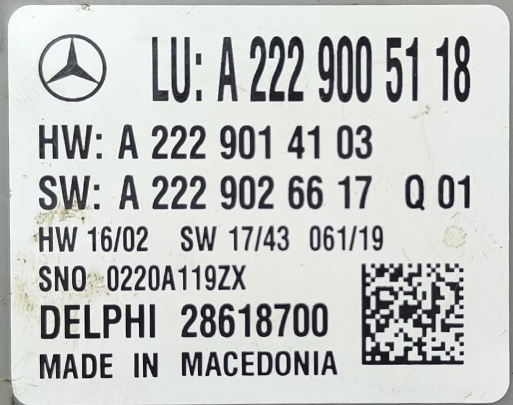 MERCEDES-BENZ E-CLASS E63 AMG S AMBIENT LIGHTING CONTROL MODULE A2229005118 - Image 2