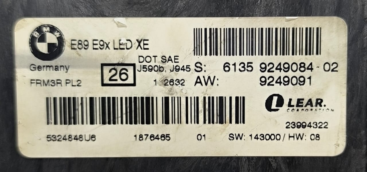 BMW Z4 E89 FRM FOOTWELL LIGHT CONTROL MODULE 9249084 2009-2016 - Image 2