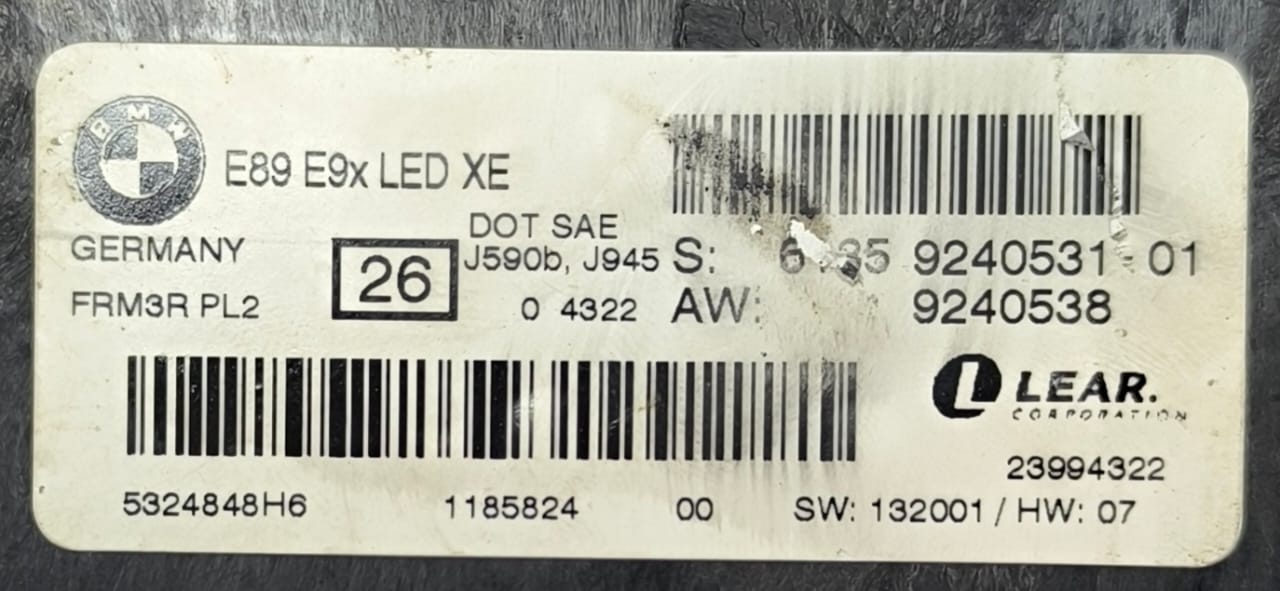 BMW 3 SERIES E90 E91 FRM FOOTWELL LIGHT CONTROL MODULE 6135 9240531 2005-2012 - Image 7