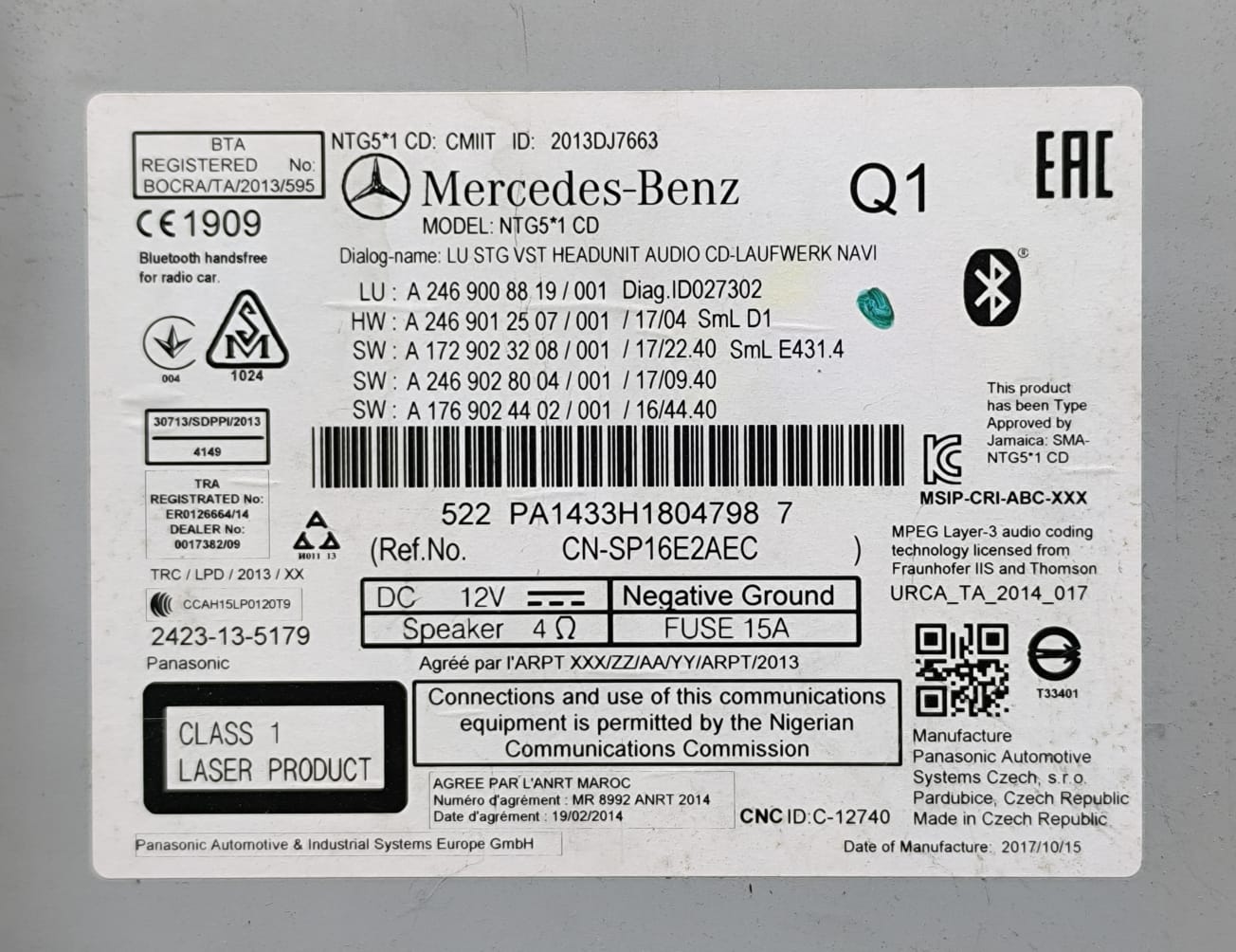 MERCEDES-BENZ A-CLASS W177 NAVIGATION CONTROL HEADUNIT TAPE A2469008819 2018-24 - Image 7