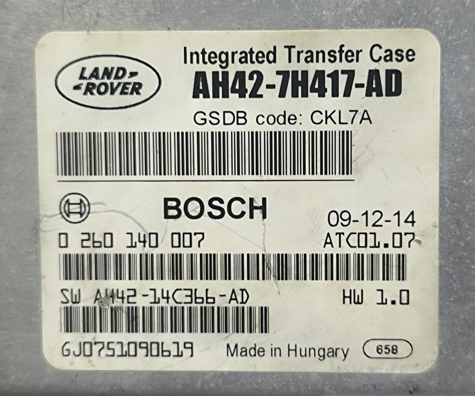 LAND ROVER TRASNFER CASE CONTROL MODULE AH42-7H417-AD 2010-2013 - Image 7